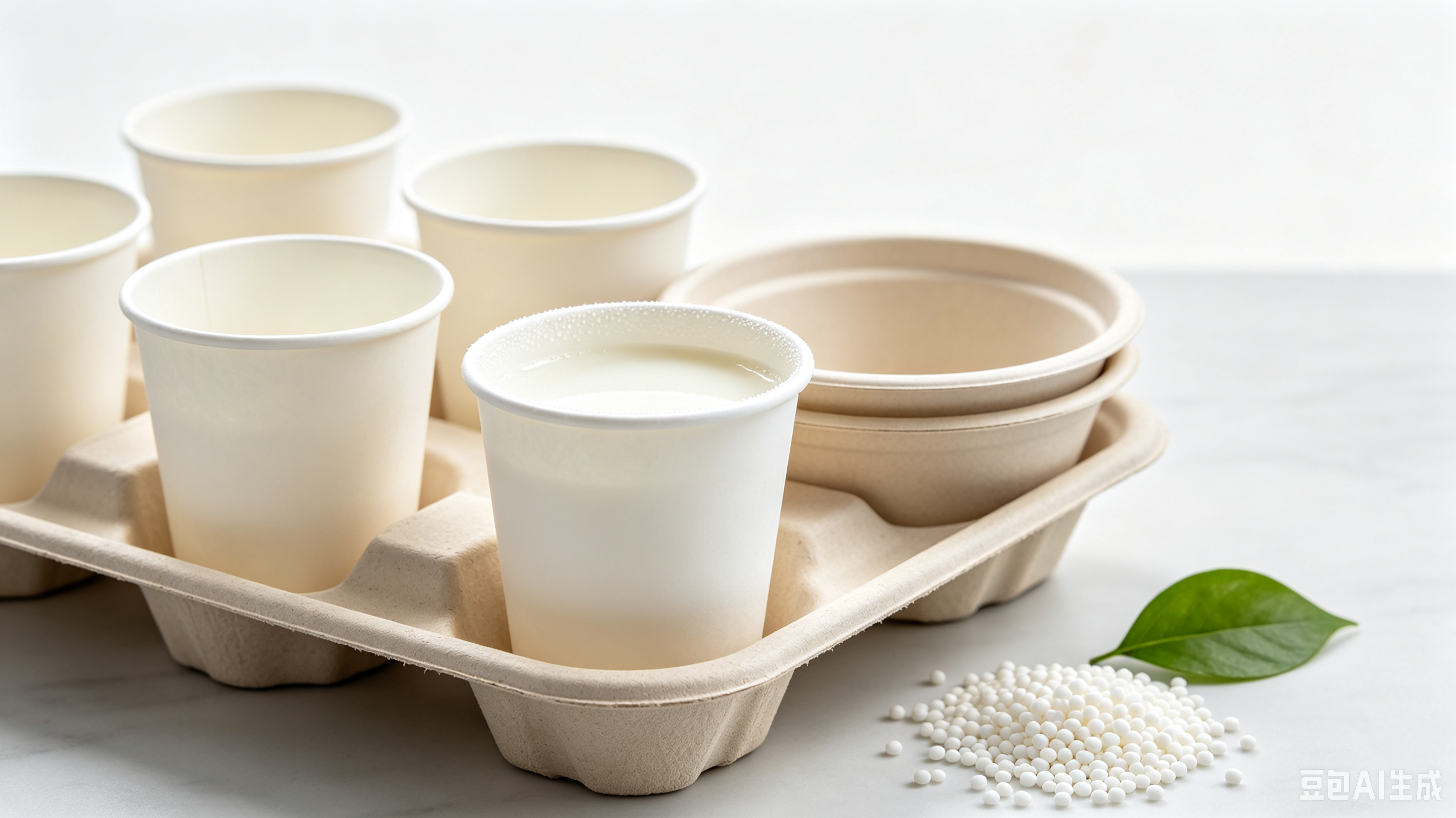 PHA tableware: cups, bowls and takeaway boxes